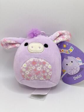 Delzi the Donkey Squishmallow Clip NWT